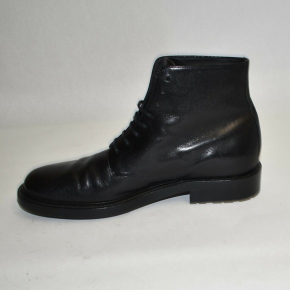 New! Saint Laurent Army Laced Plain Toe Boot Black Leather Size 43 EU 10 US - Picture 5 of 11